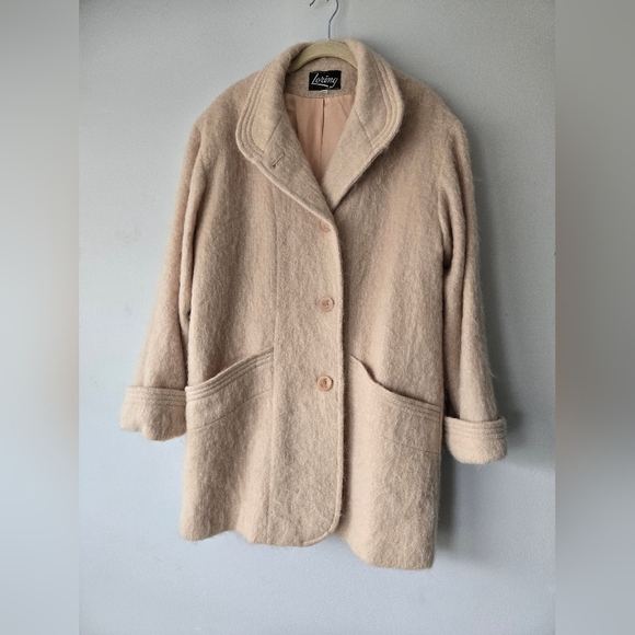 Vintage Loring Fuzzy Mohair Wool Blend Coat 12
